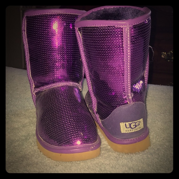 purple sparkly uggs